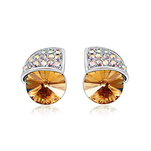 ZMC Women's Rhodium Plated Swarovski and Austrian Crystals Stud Earrings, Silver/ freeshipping - ZMC STORE