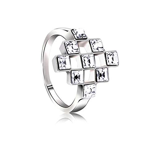 ZMC Women's Rhodium Plated Swarovski Crystals Fashion Ring - L freeshipping - ZMC STORE
