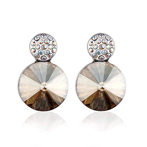 ZMC Women's Rhodium Plated Swarovski Crystals Stud Earrings, Silver/ freeshipping - ZMC STORE