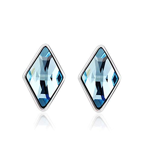 ZMC Women's Rhodium Plated Swarovski Crystals Stud Earrings, Silver/Light Rose freeshipping - ZMC STORE