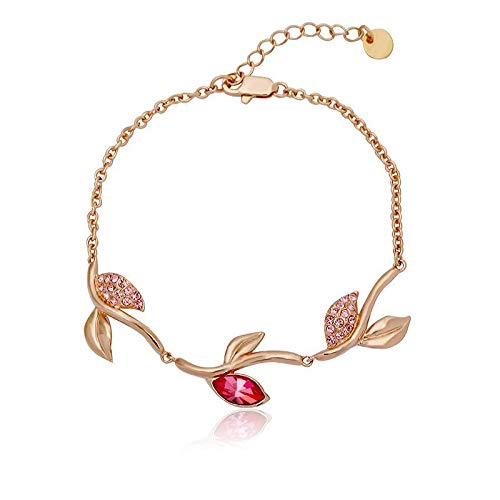 ZMC Rose Gold Plated Alloy Swarovski Crystals and Austrian Crystals Chain Bracelet for Women - ZMC STORE