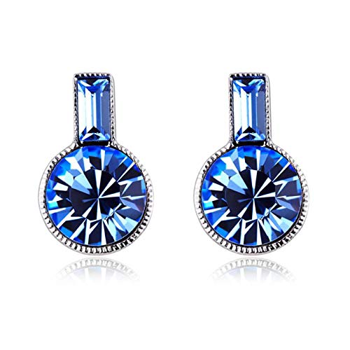 ZMC Women's Rhodium Plated Swarovski Crystals Stud Earrings, Silver/Hot freeshipping - ZMC STORE