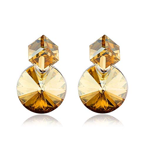 ZMC Women's Rhodium Plated Swarovski Crystals Stud Earrings freeshipping - ZMC STORE