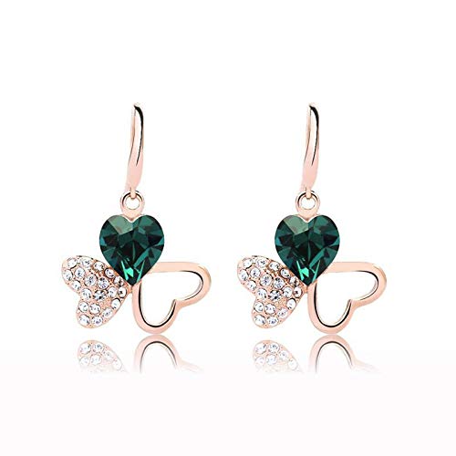 ZMC Women's Rose Gold Plated Swarovski and Austrian Crystals Drop Earrings, Rose Gold/ - ZMC STORE