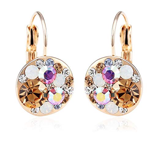 ZMC Women's Rose Gold Plated Swarovski and Austrian Crystals Clip Earrings, Rose Gold/ - ZMC STORE