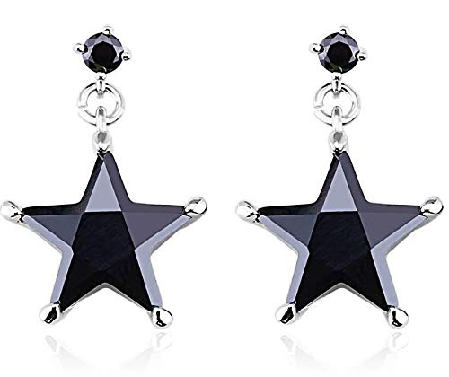 ZMC Women's Rhodium Plated Alloy Austrian Crystals and Swarovski Crystals Dangle Earrings, Silver/Black freeshipping - ZMC STORE