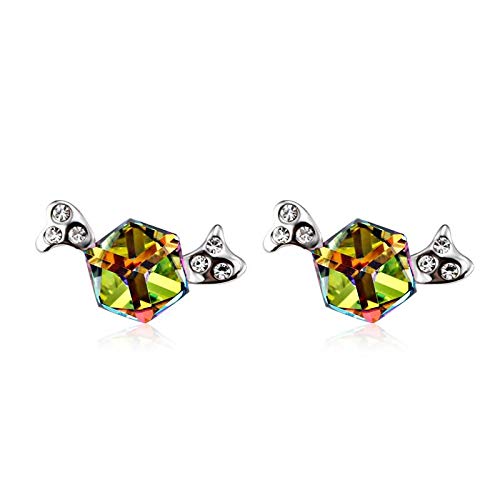 ZMC Women's Rhodium Plated Alloy Swarovski Crystals and Austrian Crystals Stud Earrings, Multi Color freeshipping - ZMC STORE