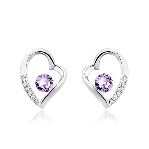 ZMC Women's Rhodium Plated Swarovski and Austrian Crystals Stud Earrings, Silver/ freeshipping - ZMC STORE