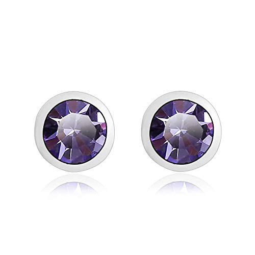 ZMC Women's Rhodium Plated Swarovski Crystals Stud Earrings, Silver/Ocean freeshipping - ZMC STORE