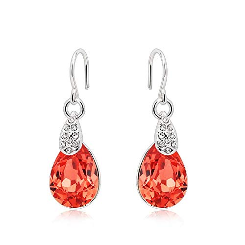 ZMC Women's Rhodium Plated Swarovski and Austrian Crystals Dangle Earrings, Silver/ freeshipping - ZMC STORE