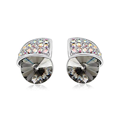 ZMC Women's Rhodium Plated Swarovski and Austrian Crystals Stud Earrings, Silver/ freeshipping - ZMC STORE