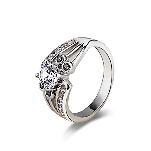 ZMC Women's Rhodium Plated Alloy Swarovski Crystals Fashion Ring - M freeshipping - ZMC STORE