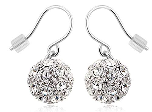 ZMC Women's Rhodium Plated Swarovski Crystals Drop Earrings, Silver/ freeshipping - ZMC STORE