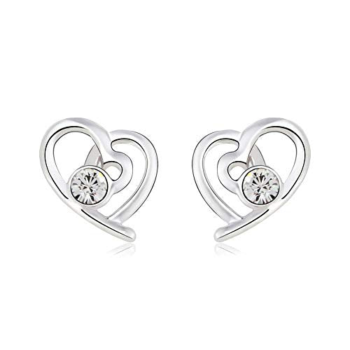 ZMC Women's Rhodium Plated Swarovski Crystals Stud Earrings, Silver/ freeshipping - ZMC STORE