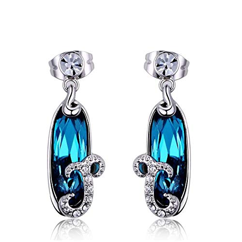 ZMC Women's Rose Gold Plated Swarovski and Austrian Crystals Dangle Earrings, Rose Gold/Light Rose - ZMC STORE