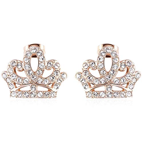 ZMC Women's Rose Gold Plated Alloy Austrian Crystals Stud Earrings, Rose Gold/White freeshipping - ZMC STORE