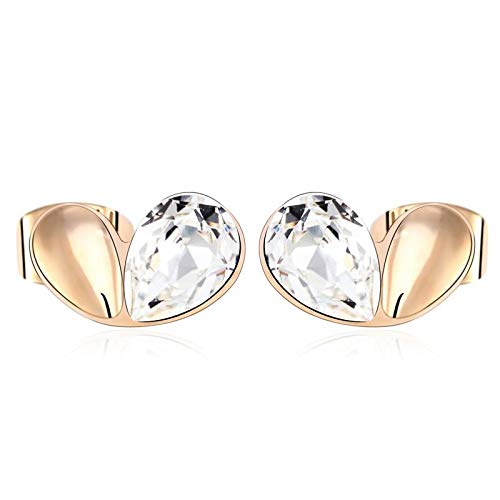 ZMC Women's 18K Gold Plated Swarovski Crystals Stud Earrings, Gold/Ocean - ZMC STORE