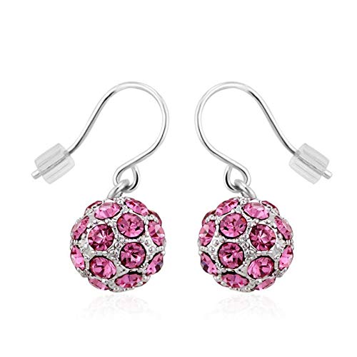 ZMC Women's Rhodium Plated Alloy Swarovski Crystals Drop Earrings, Silver/Violet freeshipping - ZMC STORE