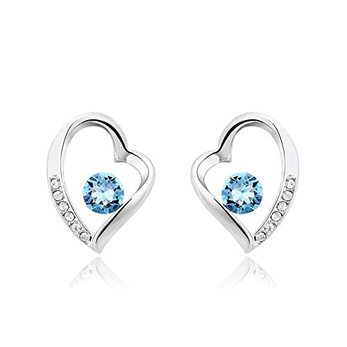 ZMC Women's Rhodium Plated Swarovski and Austrian Crystals Stud Earrings, Silver/ freeshipping - ZMC STORE