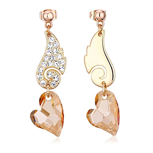 ZMC Women's 18K Gold Plated Alloy Swarovski and Austrian Crystals Dangle Earrings, Gold/Yellow - ZMC STORE