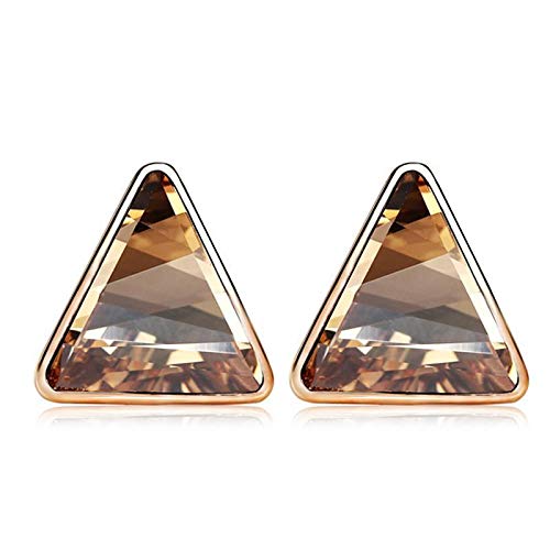 ZMC Women's 18K Gold Plated Alloy Swarovski and Austrian Crystals Stud Earrings, Gold/Yellow - ZMC STORE