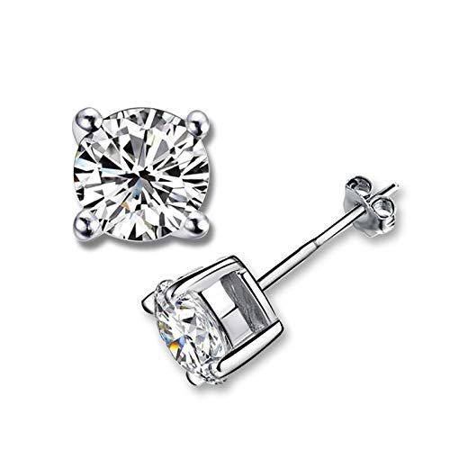 ZMC Women's Rhodium Plated Austrian Crystals Stud Earrings, White freeshipping - ZMC STORE