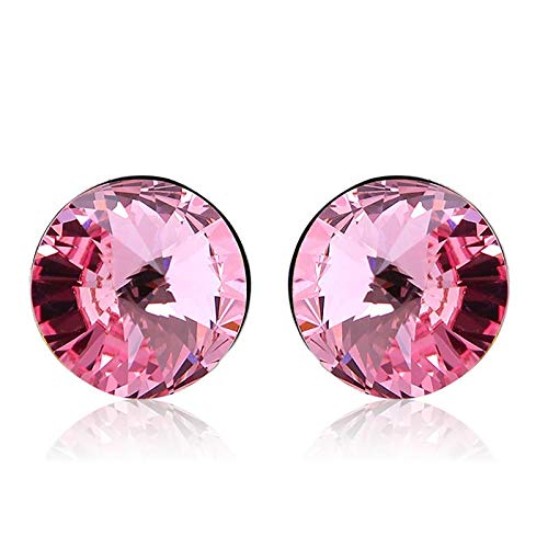 ZMC Women's Rhodium Plated Swarovski Crystals Stud Earrings, Silver/Violet freeshipping - ZMC STORE