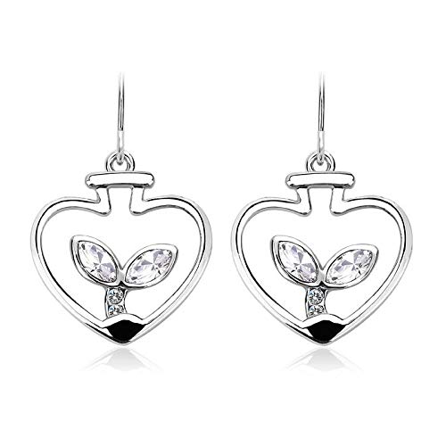 ZMC Women's Rhodium Plated Austrian Crystals and Swarovski Crystals Dangle Earrings, Silver/ freeshipping - ZMC STORE