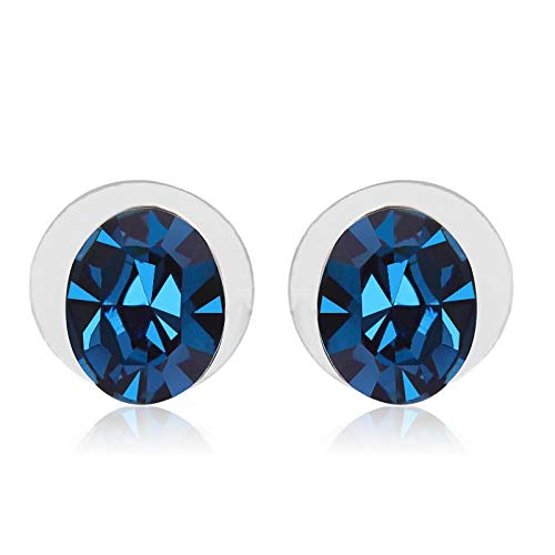 ZMC Women's Rhodium Plated Swarovski Crystals Stud Earrings, Silver/ freeshipping - ZMC STORE