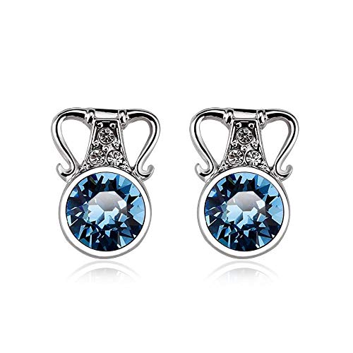 ZMC Women's Rhodium Plated Swarovski and Austrian Crystals Stud Earrings, Silver/ freeshipping - ZMC STORE