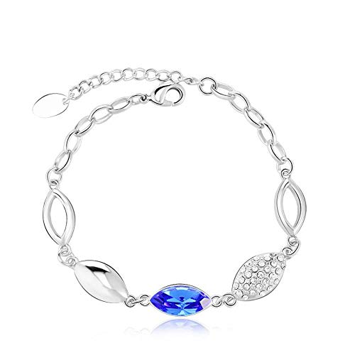 ZMC Rhodium Plated Swarovski Crystals and Austrian Crystals Chain Bracelet for Women - ZMC STORE