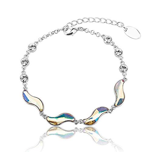 ZMC Rhodium Plated Swarovski Crystals Chain Bracelet for Women - ZMC STORE