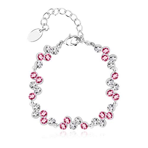 ZMC Rhodium Plated Alloy Swarovski Crystals Chain Bracelet for Women - ZMC STORE