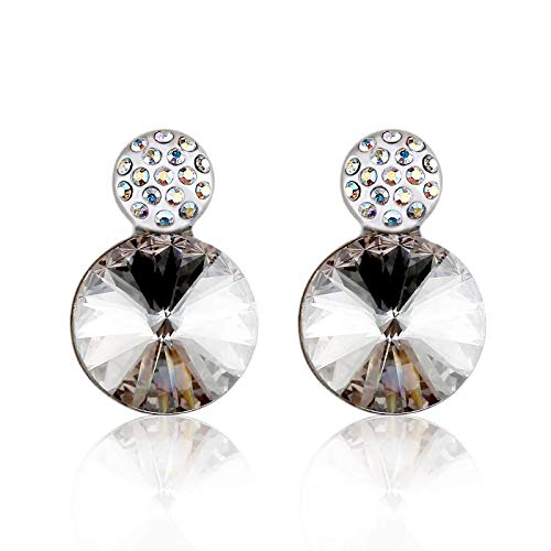 ZMC Women's Rhodium Plated Swarovski Crystals Stud Earrings, Silver/ freeshipping - ZMC STORE