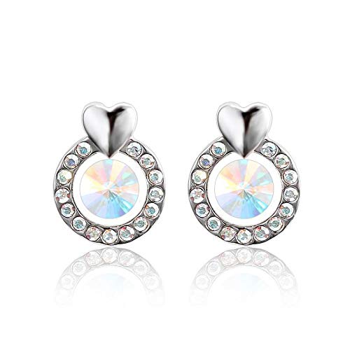 ZMC Women's Rhodium Plated Alloy Swarovski Crystals and Austrian Crystals Stud Earrings, Multi Color freeshipping - ZMC STORE