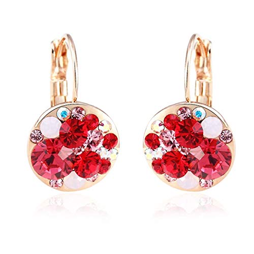 ZMC Women's Rose Gold Plated Swarovski and Austrian Crystals Clip Earrings, Rose Gold/ - ZMC STORE