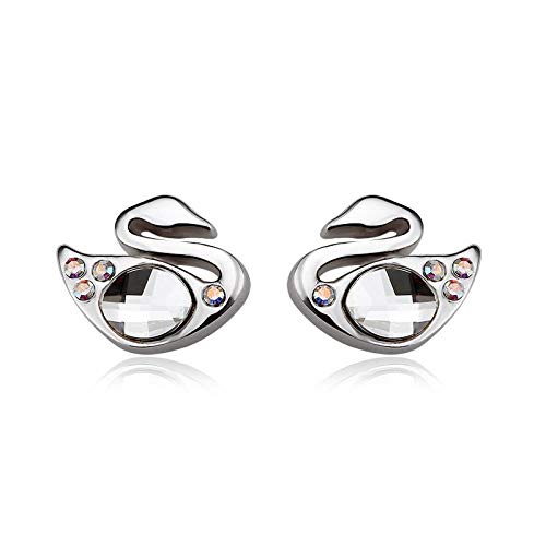 ZMC Women's Rhodium Plated Swarovski Crystals Stud Earrings, Silver/ freeshipping - ZMC STORE