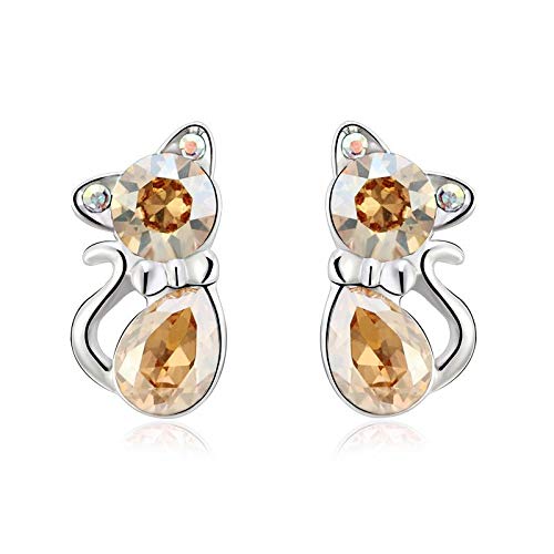 ZMC Women's Rhodium Plated Swarovski Crystals Stud Earrings, Silver/Ocean freeshipping - ZMC STORE