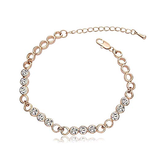 ZMC Rose Gold Plated Alloy Swarovski Crystals Chain Bracelet for Women - ZMC STORE