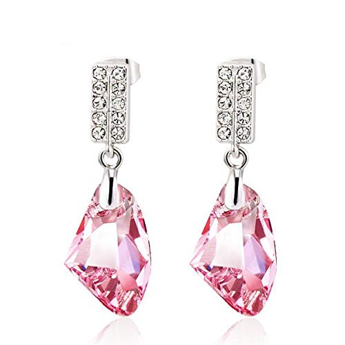 ZMC Women's Rhodium Plated Swarovski and Austrian Crystals Drop Earrings, Silver/Ocean freeshipping - ZMC STORE