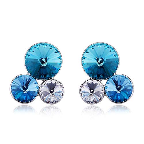 ZMC Women's Rhodium Plated Swarovski Crystals Stud Earrings, Silver/ freeshipping - ZMC STORE
