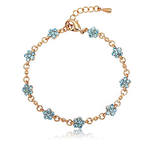 ZMC Rose Gold Plated Alloy Swarovski Crystals Chain Bracelet for Women - ZMC STORE