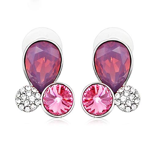 ZMC Women's Rose Gold Plated Swarovski and Austrian Crystals Stud Earrings, Rose Gold/ - ZMC STORE