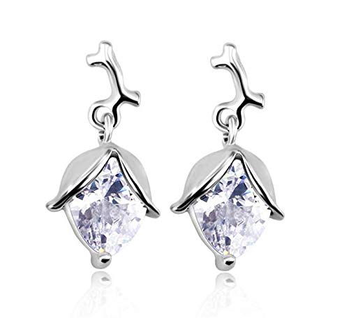 ZMC Women's Rhodium Plated Alloy Austrian Crystals and Swarovski Crystals Dangle Earrings, Silver/White freeshipping - ZMC STORE