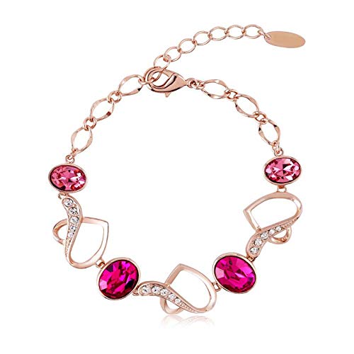 ZMC Rose Gold Plated Alloy Swarovski Crystals and Austrian Crystals Chain Bracelet for Women - ZMC STORE