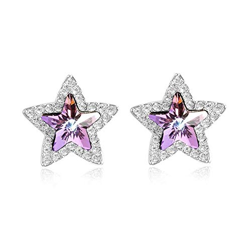 ZMC Women's Rhodium Plated Swarovski and Austrian Crystals Stud Earrings, Silver/ freeshipping - ZMC STORE