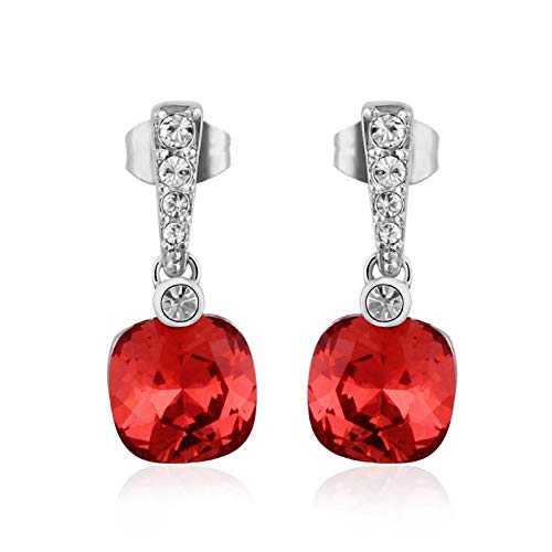 ZMC Women's Rose Gold Plated Swarovski and Austrian Crystals Dangle Earrings, Rose Gold/Lavender - ZMC STORE