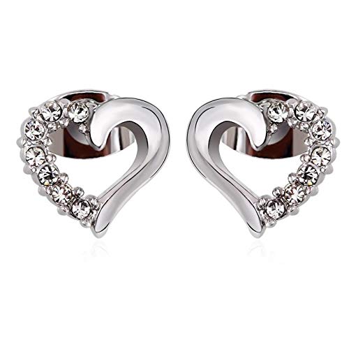 ZMC Women's Rose Gold Plated Austrian Crystals Stud Earrings, Rose Gold/White - ZMC STORE