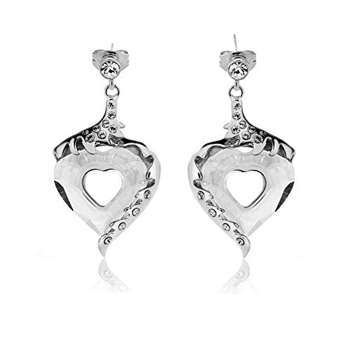 ZMC Women's Rhodium Plated Alloy Austrian Crystals Dangle Earrings, Silver/Grey freeshipping - ZMC STORE