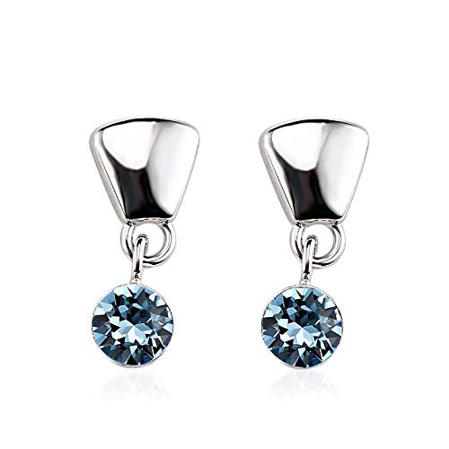 ZMC Women's Rhodium Plated Swarovski Crystals Drop Earrings, Silver/Light Rose freeshipping - ZMC STORE